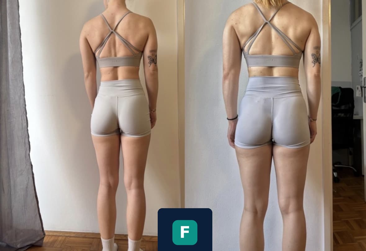 Before and after fitness transformation (back view)